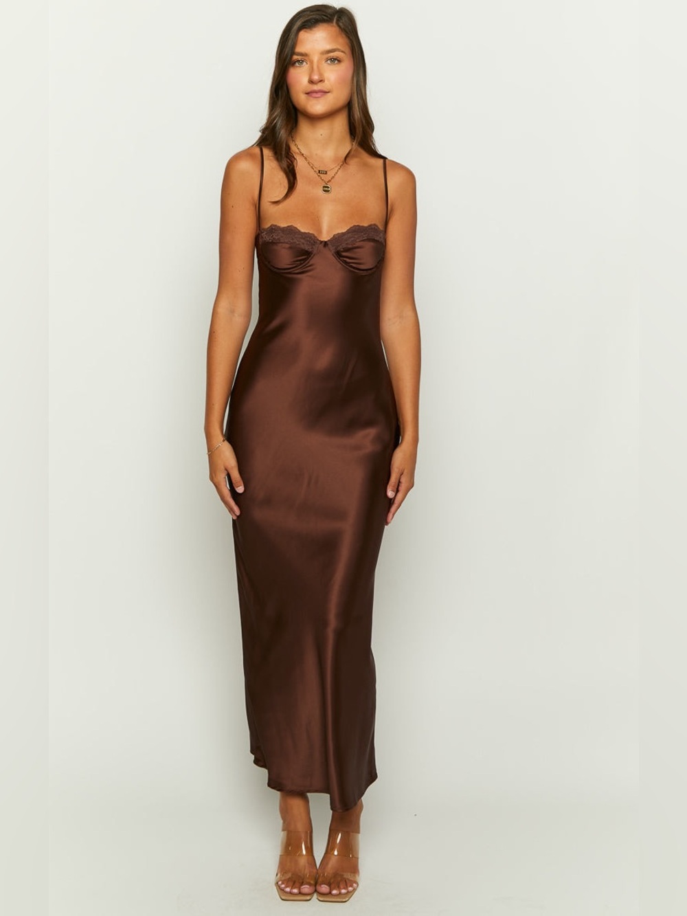 Beginning Boutique Scarlette Brown Maxi Dress - Picture 3 of 16